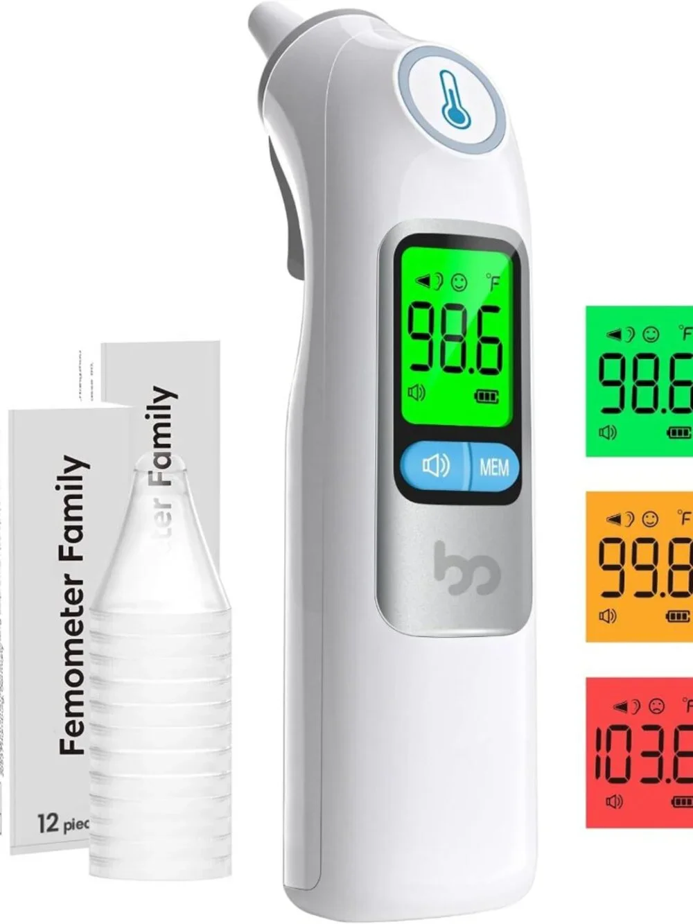 Accurate Ear Thermometer for Kids & Adults, 30 Memory Recall, Fast Results